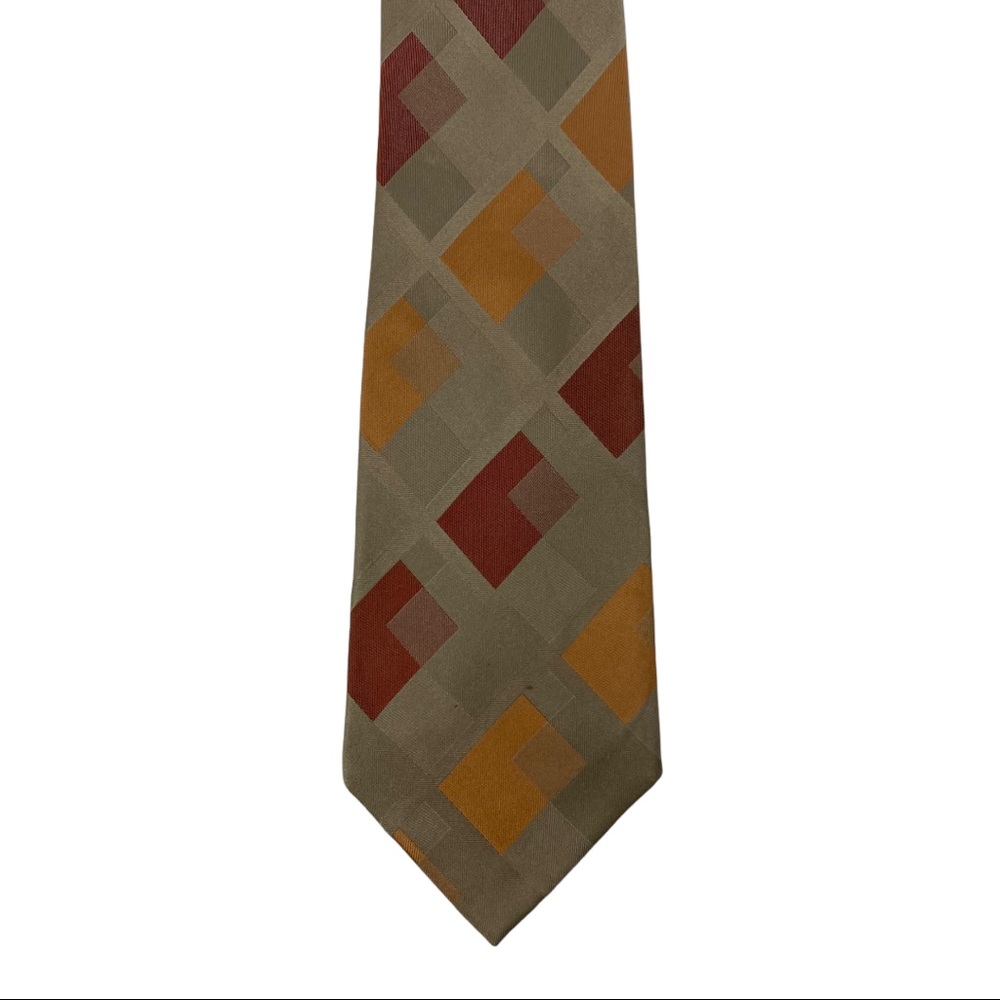 Croft & Borrow Geometric Silk Tie, Beige